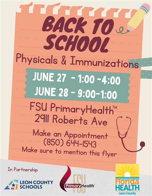 2025 Summer physicals immunizations
